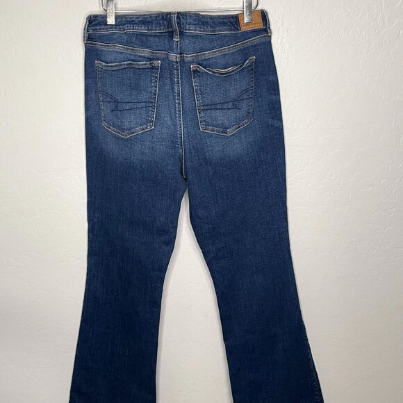 American Eagle Stretch Dark Kickboot Bootcut Jeans Size 18 Long #62 - Picture 9 of 9